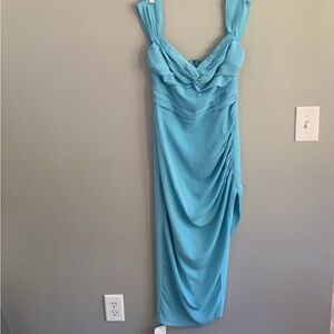 NWT Abercrombie & Fitch Off The Shoulder Ruched Midi Dress